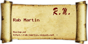 Rab Martin névjegykártya